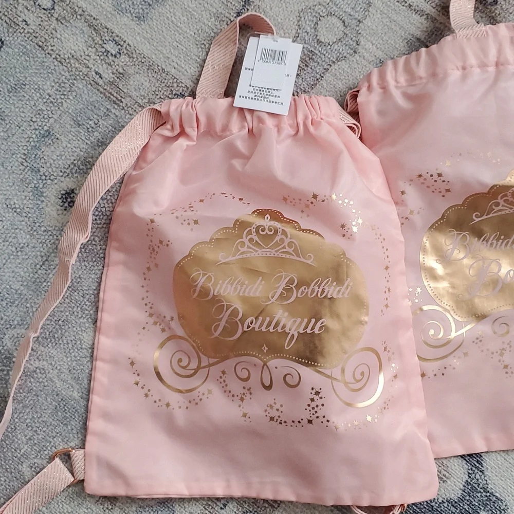 NWT Walt Disney Parks Bibbidi Bobbidi Boutique drawstring backpacks Set Of 2